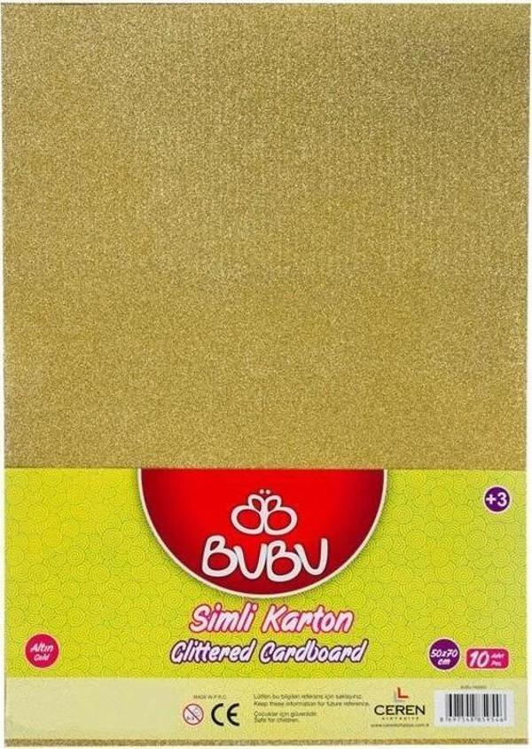 BuBu Simli Karton 10 Adet 50x70 cm. ALTIN - Image 1