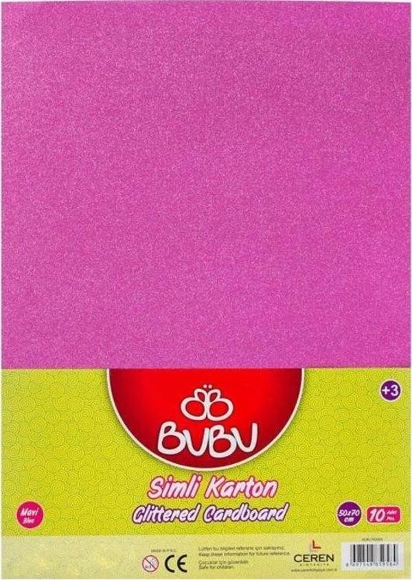 BuBu Simli Karton 10 Adet 50x70 cm. PEMBE - Image 1