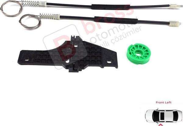 Peugeot 307 3A/C 3E 3H 2001-2008 4/5 Kapı 9634456980 İçin Ön Sol Kapı Cam Kriko Tamir Seti - Image 1