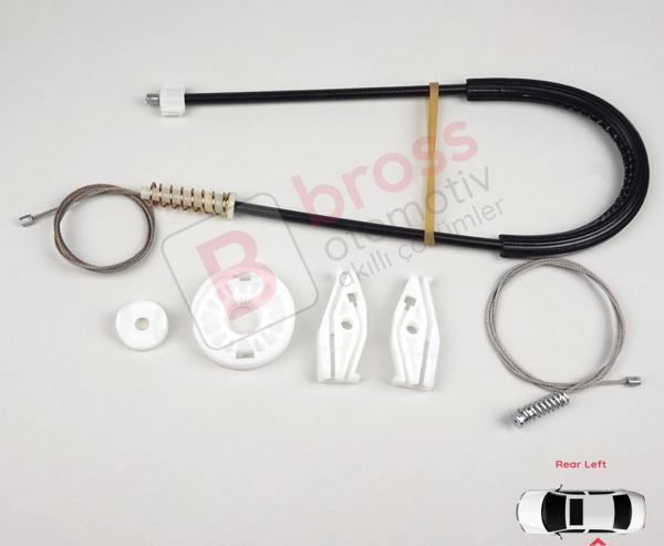 VW New Beetle Cabriolet Convertible 2003-2010 1Y0898291 İçin Elektrikli Arka Sol Cam Kriko Seti - Image 1