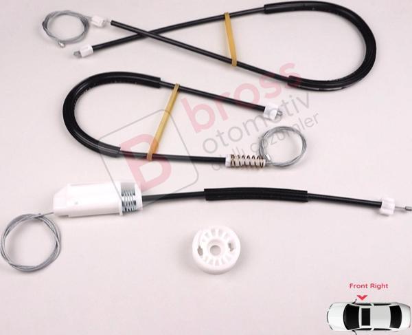 VW New Beetle Cabriolet Convertible 2003-2010 1Y0837462 İçin Elektrikli Ön Sağ Cam Kriko Tamir Seti - Image 1