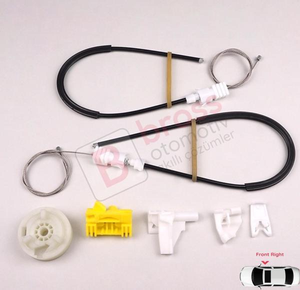 Renault Clio MK2 1998-2012 2/3-Kapı HB Coupe Van 7700842246 İçin Elektrikli Sağ Cam Kriko Tamir Seti - Image 1