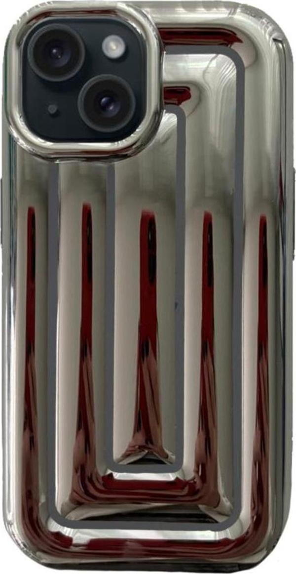 iPhone 15 Rudra Seri Labirent Desen 3D Metalik Silikon Kapak - Image 1
