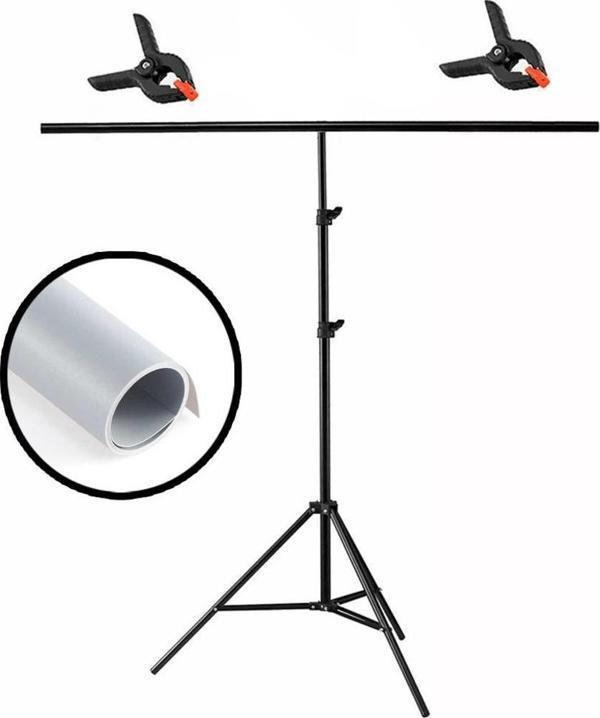 GDX Seyyar PVC Fon Perde Gri - Grey 120cm x 200cm - Image 1