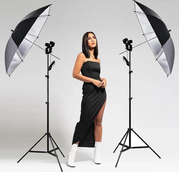 Godox UB-002 40" 101cm Gümüş Şemsiye Çift Duylu İkili Set Bundle - Image 1