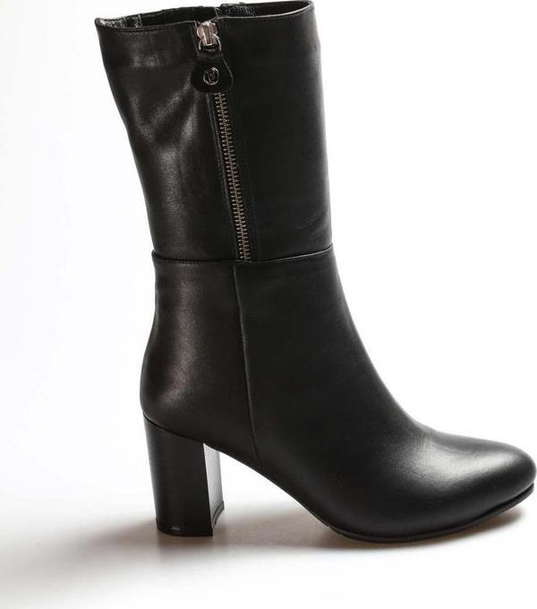 Hakiki Deri Kürklü Kadın Yüksek Topuk Çizme 064KZA531 - Image 1