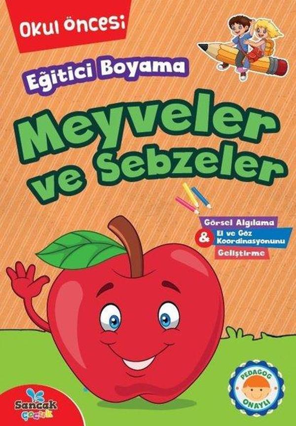 Eğitici Boyama - Meyveler ve Sebzeler Okul Öncesi - Sancak Çocuk - Image 1