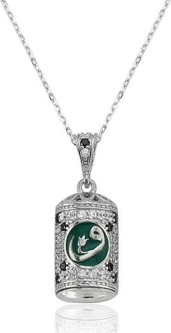 Gümüş Lale Vav Cevşen Bayan Kolye - Image 1