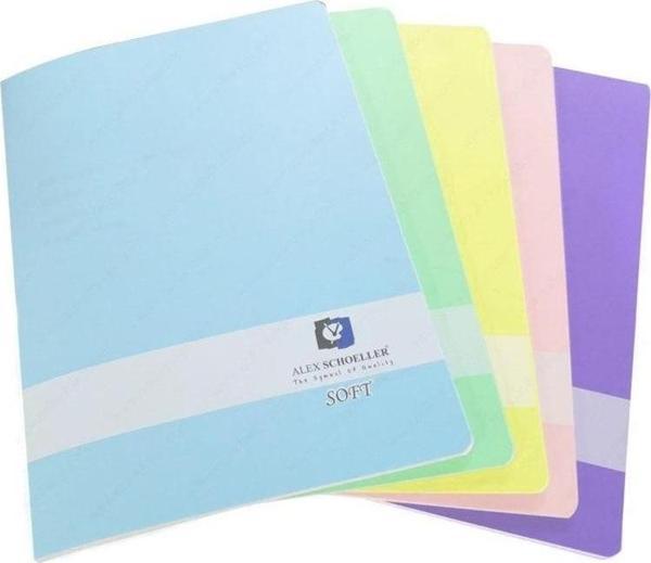 Alex Schoeller PP Kapak Tel Dikişli Defter Soft Renkler A4 80 yp Kareli - Image 1