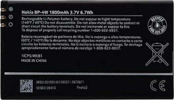 Nokia Lumia 810/822 Pil Batarya Bp-4W 1800 mAh - Image 1