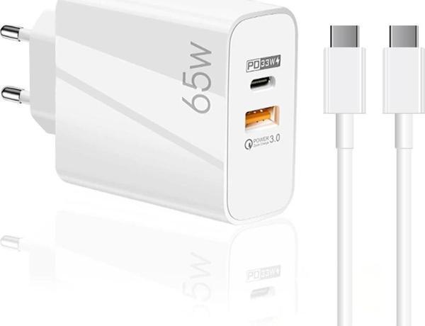 ScHitec 65W UsbA PD33W Quick Charger 3.0 Type-C to Type-C 1m Kablolu Hızlı Şarj Aleti Set - Image 1