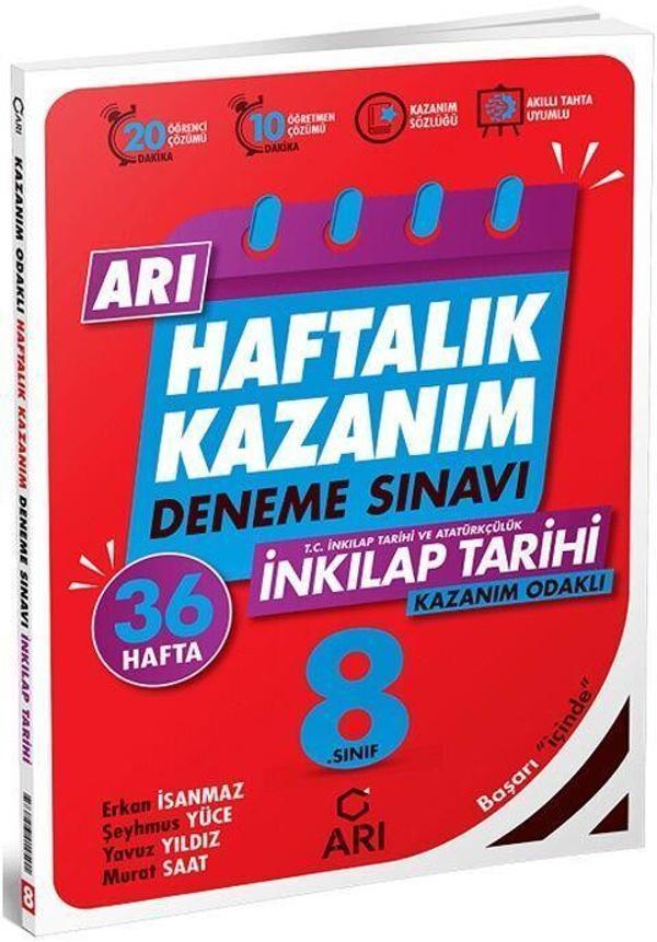 8. Sınıf T.C. İnkılap Tarihi ve Atatürkçülük Haftalık Kazanım Denemeleri Arı Yayıncılık - Arı - Image 1