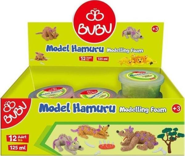 Bubu Köpüklü Model Hamuru Karışık Renk 125 ml x 12 Adet - Image 1