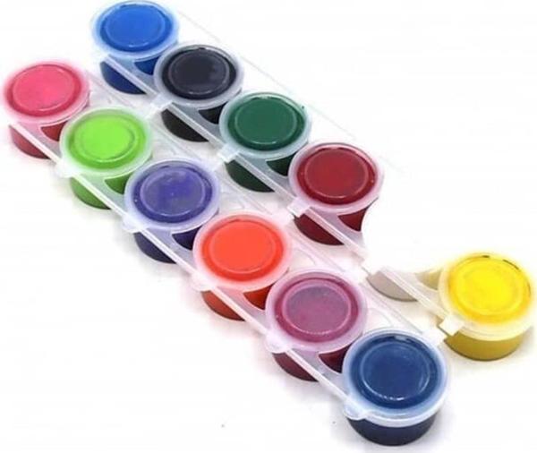 Bubu Parmak Boyası 12 Renk x 20 ml. Birleşik Pot - Image 1