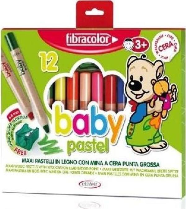 Fibracolor Baby Pastel 1+ Yaş Bebekler İçin Kalın Pastel Kalem 12 Renk - Image 1