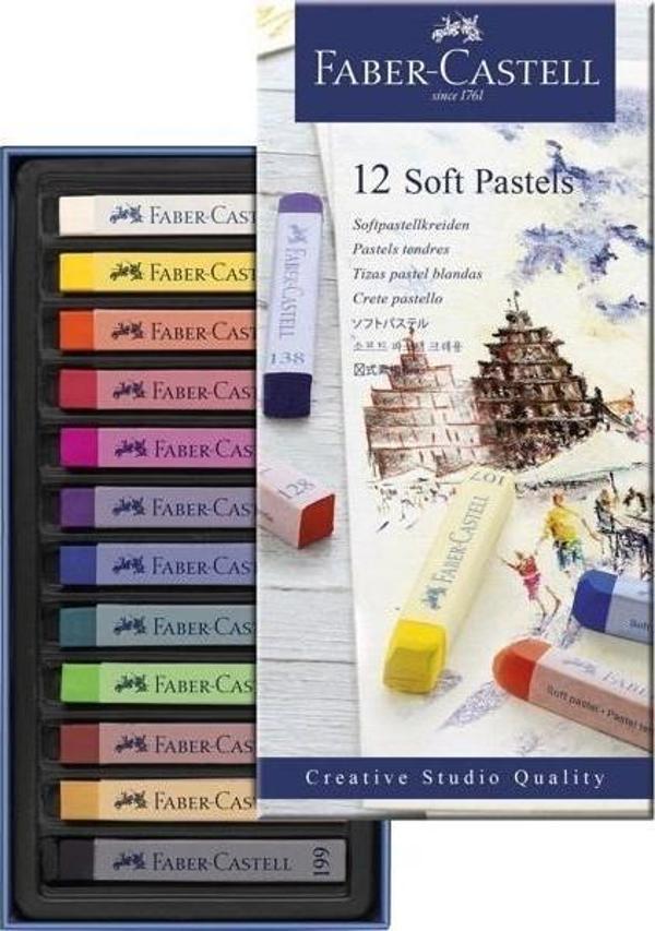 Faber-Castell Creative Studio Toz (Soft) Pastel Boya 12 Renk - Image 1