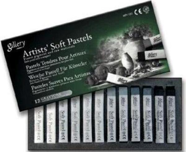 Mungyo Gallery Artists' Soft Pastel Grey Tones 12 Renk Gri Tonlar - Image 1
