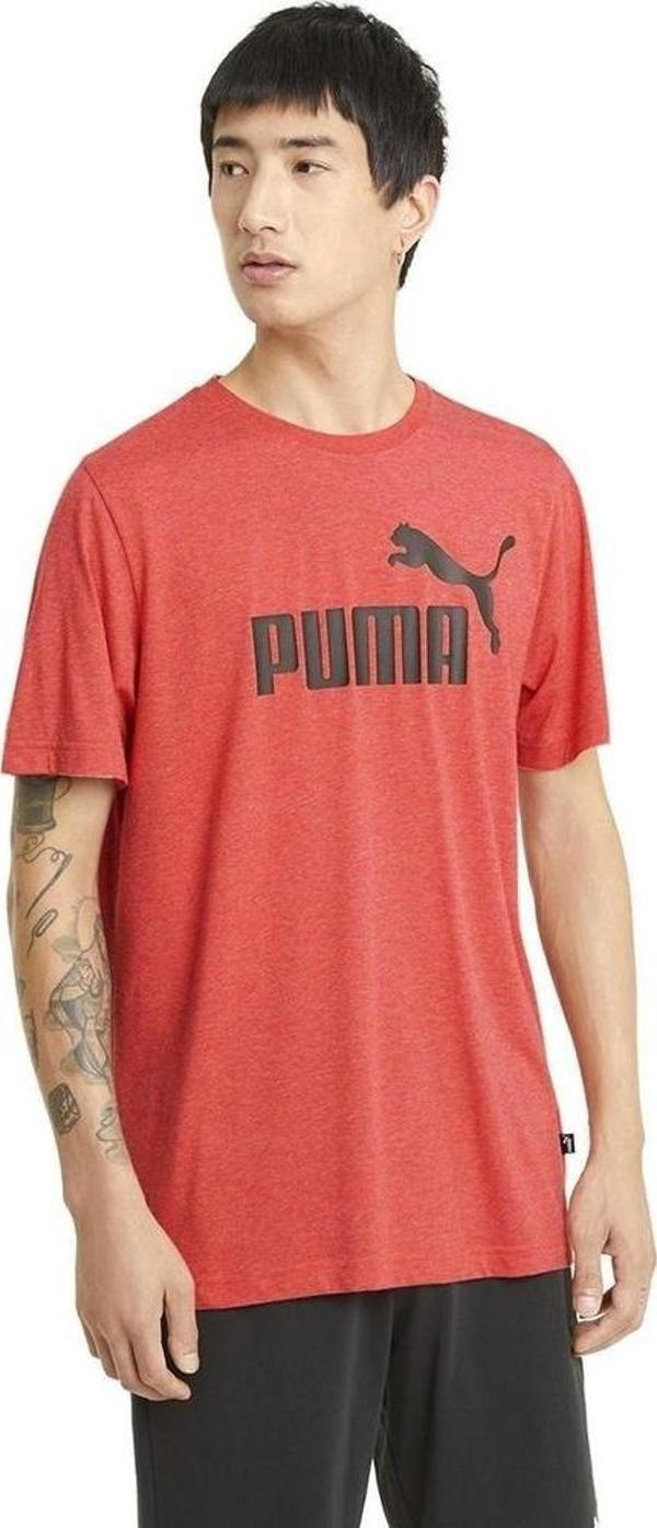 Puma ESS Heather Tee-High Risk Red Erkek T-Shirt - Image 1