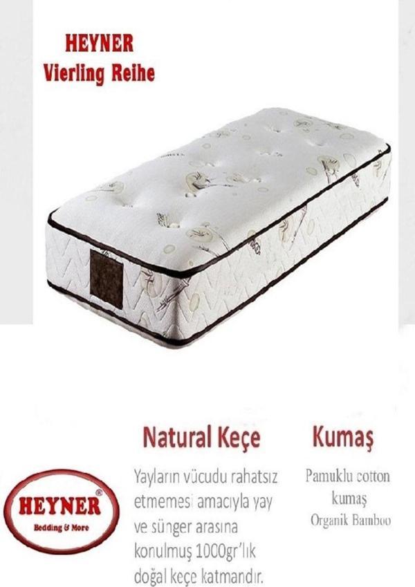 Heyner Vierling Reihe 100X180 Cm Ortopedik Yaylı Yatak Lüx Coffe Bamboo Yatak - Image 1