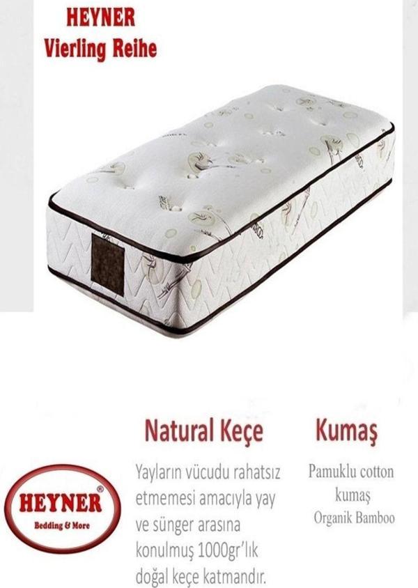 Heyner Vierling Reihe 100X200 Cm Ortopedik Yaylı Yatak Lüx Coffe Bamboo Yatak - Image 1