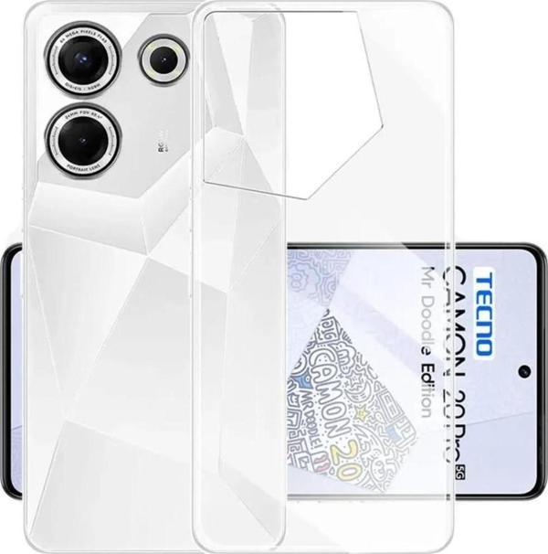 Tecno Camon 20 Pro Kılıf Silikon Şeffaf Arka Kapak - Image 1