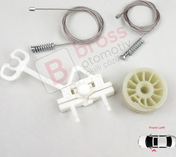 Fiat Abarth Punto Grande Evo MK3 199 2005-2024 51723316 İçin Elektrikli Ön Sol Cam Kriko Tamir Seti - Image 1