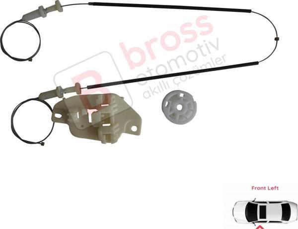 Hyundai Starex H-1 Grand MK2 TQ 2007–2024 824034H010 İçin Elektrikli Ön Sol Cam Kriko Tamir Seti - Image 1