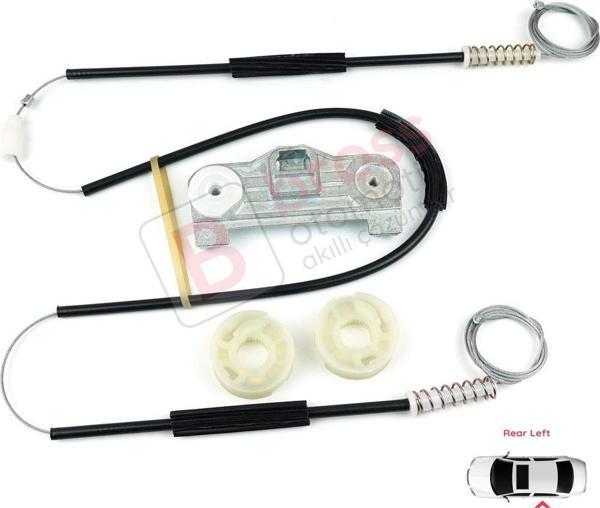 BMW 5 Serisi E39 1996-03/1999 4/5 Kapı Makyajsız Kasa 1358159835 İçin Arka Sol Cam Kriko Tamir Seti - Image 1