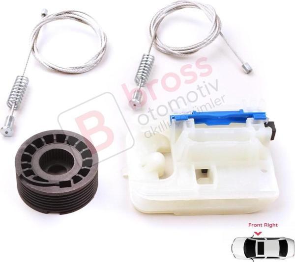 Fiat Egea MK1 356 357 2015-On 4/5 Kapı 52072856 İçin Elektrikli Ön Sağ Cam Kriko Tamir Seti - Image 1
