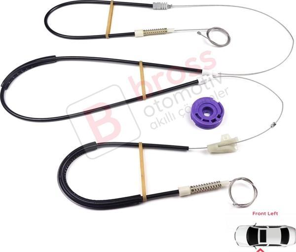 VW Golf MK3 1991-1998 5-Kapı Vento Jetta 1992-1999 İçin Elektrikli Ön Sol Kapı Cam Kriko Tamir Seti - Image 1