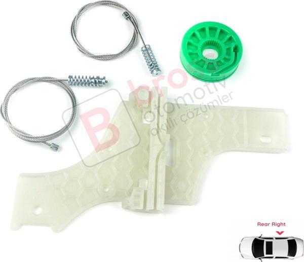 Peugeot 508 MK1 W23  8D 8E 2010-2018 4/5 Kapı 9224H9 İçin Elektrikli Arka Sağ Cam Kriko Tamir Seti - Image 1