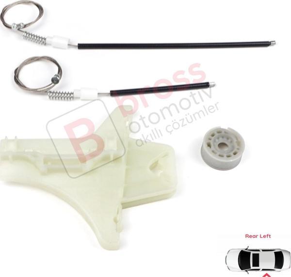 VW Jetta Golf MK5 A5 1K R32 GTI Plus 5M1 1K4839461 İçin Arka Sol Kapı Cam Kriko Tamir Seti - Image 1