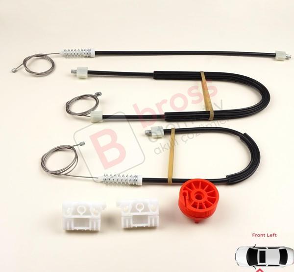 Renault Clio MK3 BR CR KR SR 2005-2014 5-Kapı 8200191148 İçin Elektrikli Ön Sol Cam Kriko Tamir Seti - Image 1