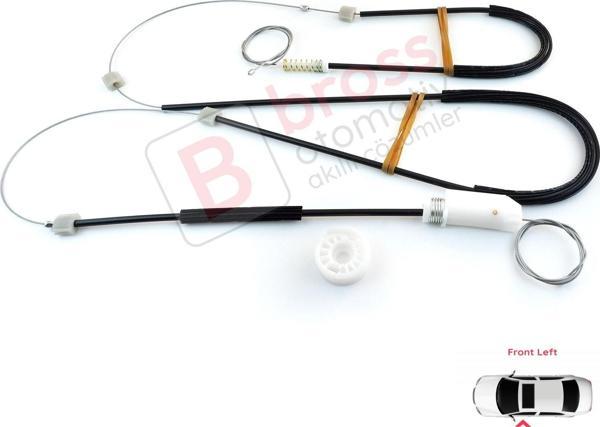Renault Megane MK3 CC EZ0/1 2010-2015 2-Kapı 807210018R  İçin Elektrikli Ön Sol Cam Kriko Tamir Seti - Image 1