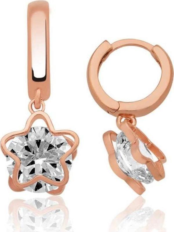 925 Ayar Gümüş Üç Boyutlu Çiçek Küpe - Image 1