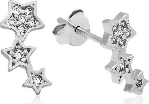 925 Ayar Gümüş Kayan Yıldız Çivili Küpe - Image 1