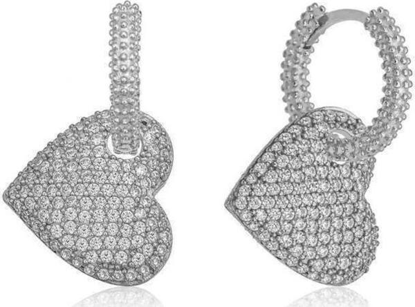 Gümüş Halka Kalp Küpe - Image 1