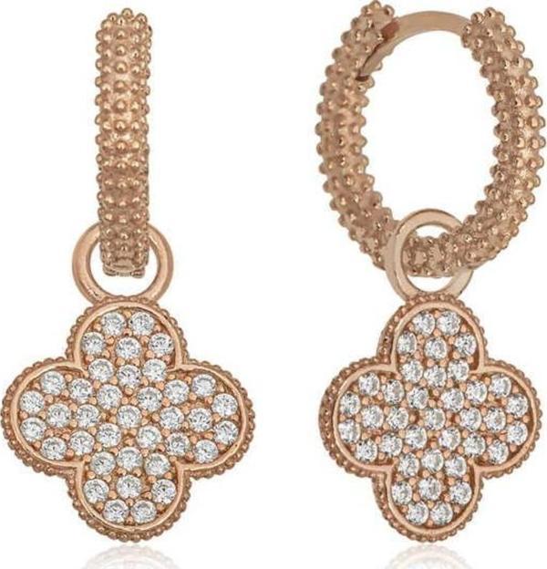 Gümüş Halka Yonca Küpe - Image 1