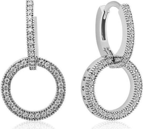 Gümüş İç İçe Geçmiş Halka Bayan Küpe - Image 1