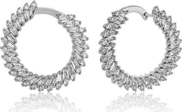 Gümüş Trapez Taşlı Küpe - Image 1