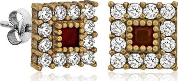 Gümüş Otantik Kare Çivili Küpe - Image 1