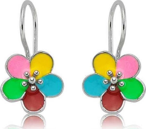 Gümüş Sallantılı Çiçek Çocuk Küpesi - Image 1