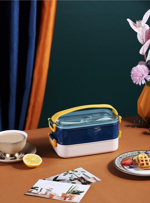 Vagonlife Bento Lunch Box Ofis-Okul İçin Yeni Nesil Sefer Tası Taşınabilir Yemek Kutusu  Çelik FF462 - Image 1