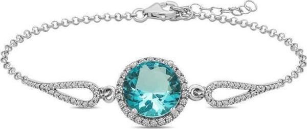 925 Ayar Gümüş Aquamarine Bileklik - Image 1