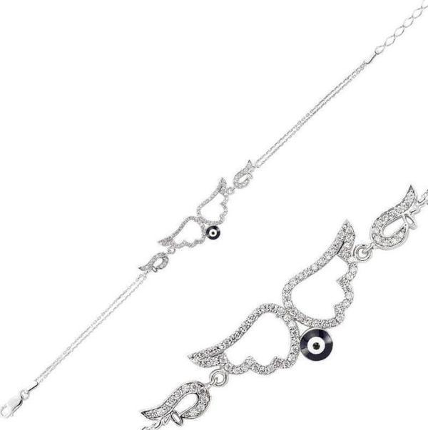 925 Ayar Gümüş Melek Kanadı Bileklik - Image 1