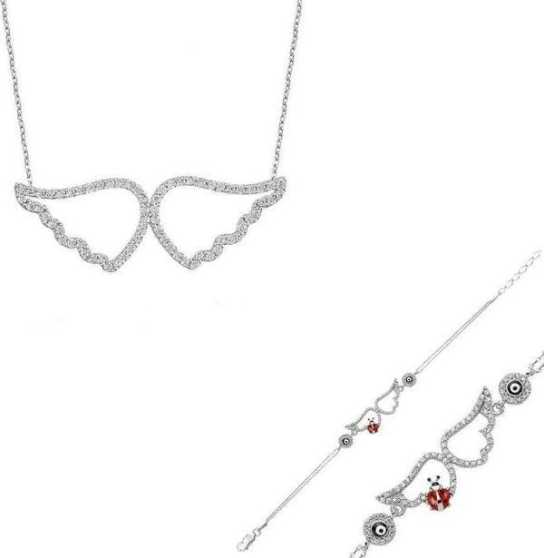 925 Ayar Gümüş Melek Kanadı Set - Image 1