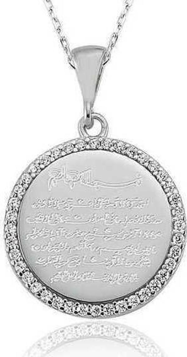 Gümüş Ayetel Kürsi Bayan Kolye - Image 1