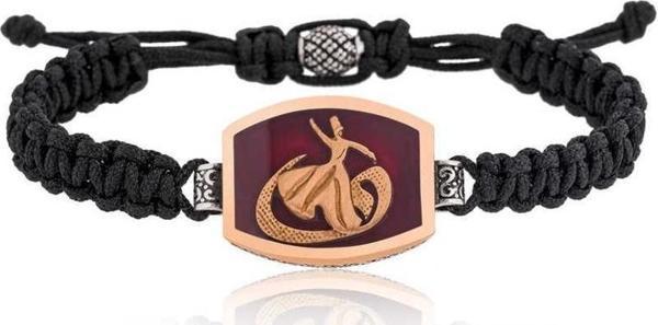 Gümüş Semazen Vav Desenli Makrome Erkek Bileklik - Image 1