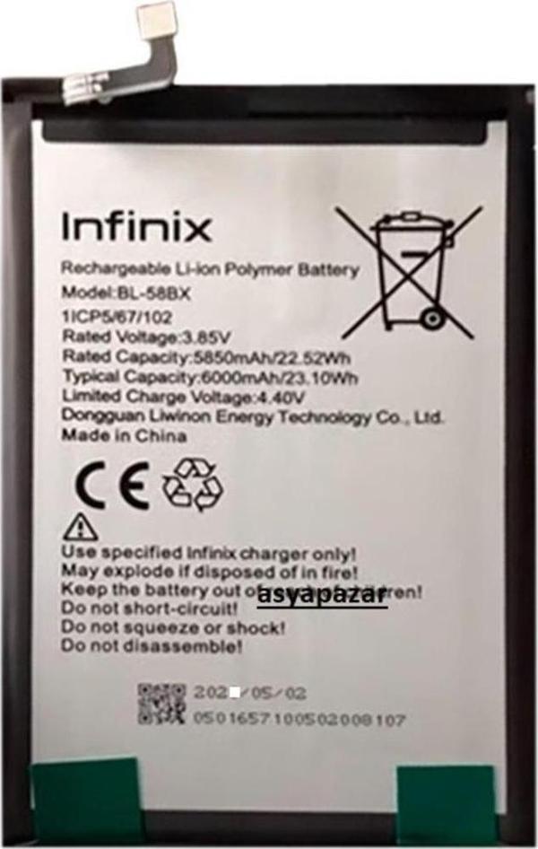 Infinix Hot 8-Hot 9 Play Pil Batarya İnfinix X650 Pil Batarya - Image 1