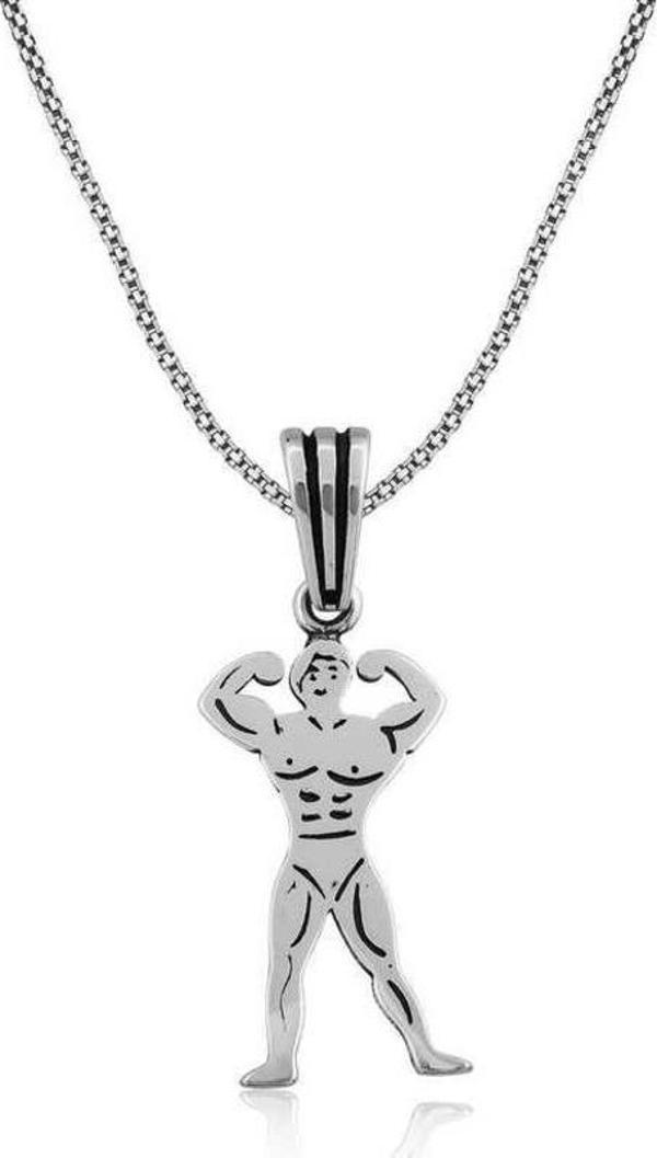 ​Gümüş Body Building Erkek Kolye - Image 1